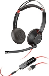 [NA] Plantronics - Blackwire 5220 USB-A Headset - Wired, Dual Ear (Stereo) Computer Headset with Boom Mic - Connect to PC/Mac, Tablet, and/or Cell Phone via USB-A or 3.5 mm Connector - Teams, Zoom &amp; more